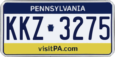 PA license plate KKZ3275