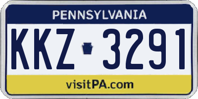 PA license plate KKZ3291