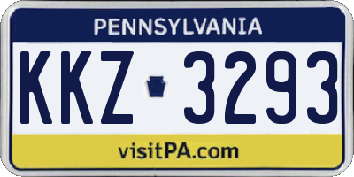 PA license plate KKZ3293