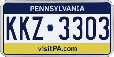 PA license plate KKZ3303