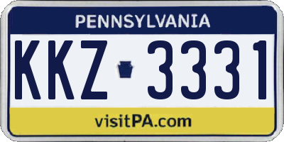 PA license plate KKZ3331