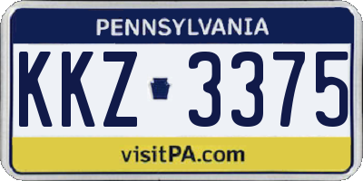 PA license plate KKZ3375