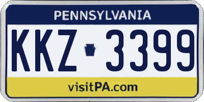 PA license plate KKZ3399