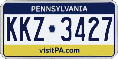 PA license plate KKZ3427
