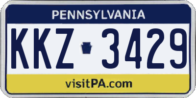 PA license plate KKZ3429