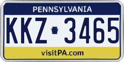 PA license plate KKZ3465