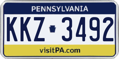 PA license plate KKZ3492