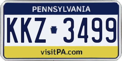 PA license plate KKZ3499