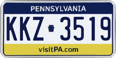 PA license plate KKZ3519