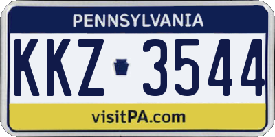 PA license plate KKZ3544