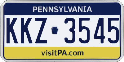 PA license plate KKZ3545