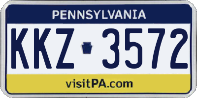 PA license plate KKZ3572