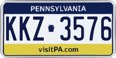 PA license plate KKZ3576