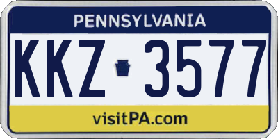 PA license plate KKZ3577