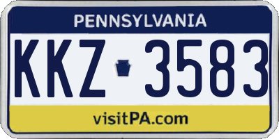 PA license plate KKZ3583