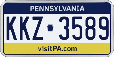PA license plate KKZ3589
