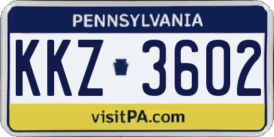 PA license plate KKZ3602