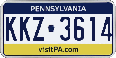 PA license plate KKZ3614