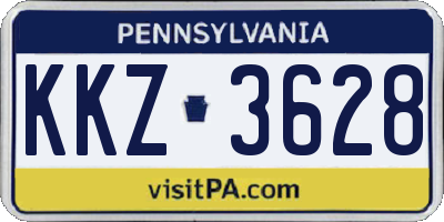 PA license plate KKZ3628