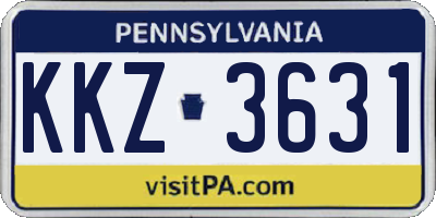 PA license plate KKZ3631