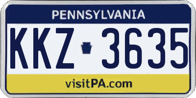 PA license plate KKZ3635