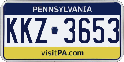 PA license plate KKZ3653