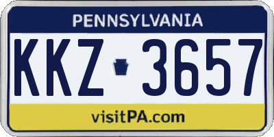 PA license plate KKZ3657