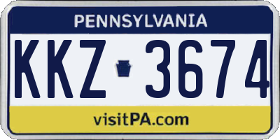 PA license plate KKZ3674