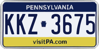 PA license plate KKZ3675