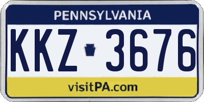 PA license plate KKZ3676