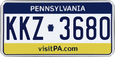 PA license plate KKZ3680