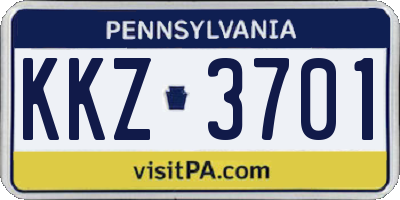 PA license plate KKZ3701