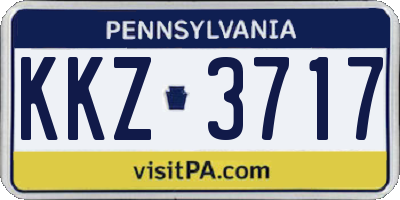 PA license plate KKZ3717