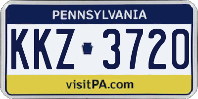 PA license plate KKZ3720