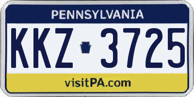 PA license plate KKZ3725