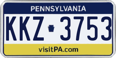 PA license plate KKZ3753