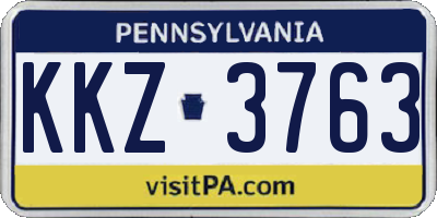 PA license plate KKZ3763