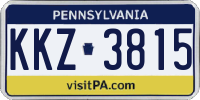 PA license plate KKZ3815