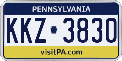 PA license plate KKZ3830