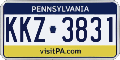 PA license plate KKZ3831