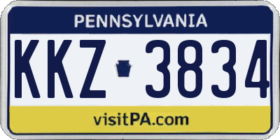PA license plate KKZ3834