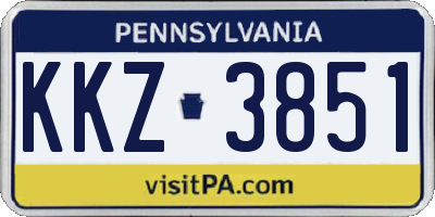 PA license plate KKZ3851