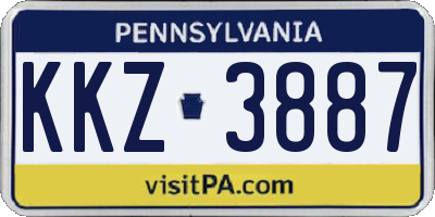 PA license plate KKZ3887