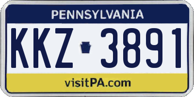 PA license plate KKZ3891