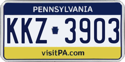 PA license plate KKZ3903