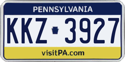 PA license plate KKZ3927