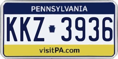 PA license plate KKZ3936