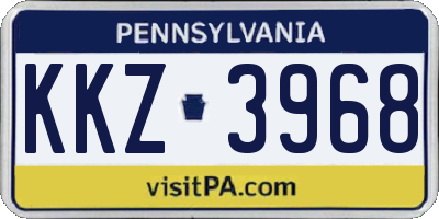 PA license plate KKZ3968