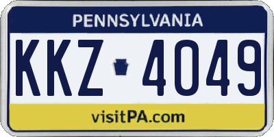 PA license plate KKZ4049