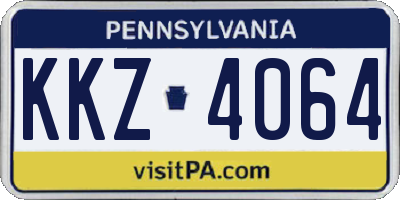 PA license plate KKZ4064